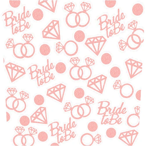 MEYSIMOON Bridal Shower Decorations 300pcs Table Glitter Confetti for Engagement Party Decor Bride to be,Diamond,Ring and Circle Rose Gold Paper Confetti for Wedding Bachelorette Party Supplies (Rose Gold)
