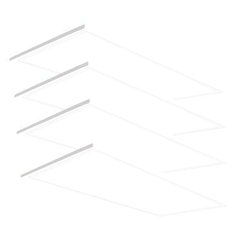 WYZM 2X4 LED Flat Panel Light Drop Ceiling Office Fixture,0-10V Dimmable,7800 Lumens,5000K Daylight White Color, Flat LED Light Panel,Recessed Edge-Lit Troffer Fixture (4 Pack)