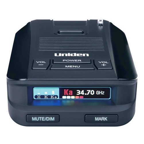 Uniden DFR9 Super Long Range Laser and Radar Detection, Built-In GPS for Red Light Cameras and Speed Camera Alerts, Easy to Read Full Color OLED Display