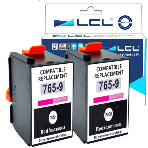 LCL Compatible 765-9 Red Ink Cartridge Replacement for Pitney Bowes DM300C DM400C DM425C-ML DM425C-MM DM450C DM475C 3C00 4C00 5C00 6C00 Postage Meters (2-Pack)