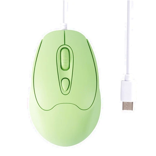 EALEK USB C Mouse, Wired Mouse - Low Noise, Compact Design, Compatible with Tablet, Laptop, and More (Green)