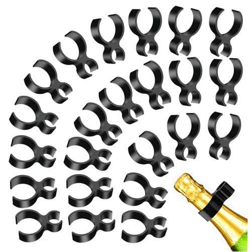 Aster 25 Pieces Champagne Bottle Clips, Champagne Sparkler Bottle Holder Clips Wine Bottle Safety Clips for Wedding Birthday Party Supplies