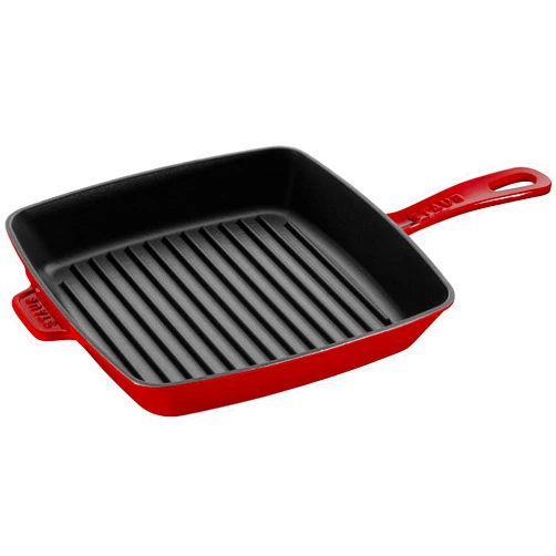 Staub American Grill Pan Cast Iron Suitable for Induction Cookers 26 cm Cherry Red