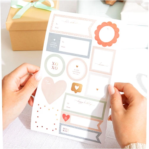 ThreeKin Collective 195 Premium Gift Labels - Boho Soft Pastel Colors Variety Pack, 15 Sheets of 8.5