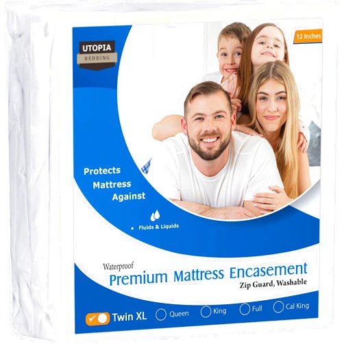 Utopia Bedding Premium Waterproof Zippered Mattress Encasement (Fits 12 Inches Mattress, Twin XL), Bed Bug Proof Mattress Protector, 6-Sided Mattress Cover for Bed