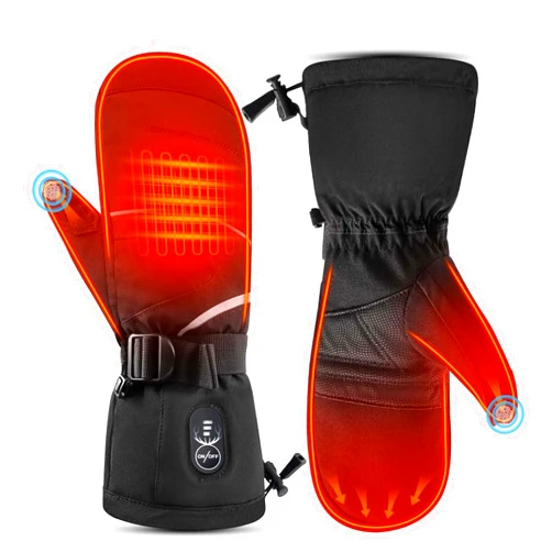 WERMSOCK Mittens Heated Gloves for Men and Women,Rechargeable Electric Battery Heated Gloves with 3 Heating Levels, Waterproof Heated Gloves for Skiing Motorcycle Snowboarding Fishing Hiking Climbing
