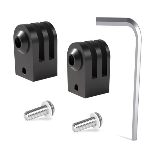 HSU Aluminum Alloy GoPro Tripod Mount Adapter for GoPro Hero 13/12/11/10/9/8/7/6, Mini 1/4-20 Metal Monopod Mount for AKASO Campark and Other Action Cameras (Black)