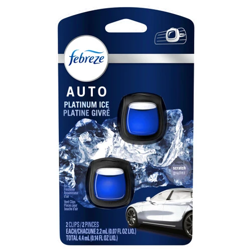 Generic Febreze Car Air Freshener Vent Clips - 2 Clips - 0.07 Fl Oz (Platinum Ice)