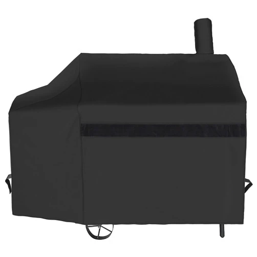 NEXCOVER Offset Smoker Cover - 60 Inch Waterproof Charcoal Grill Cover, Outdoor Heavy Duty BBQ Cover, Rip Resistant Smokestack Barbecue Cover for Brinkmann Char-Broil Weber Nexgrill, Black.