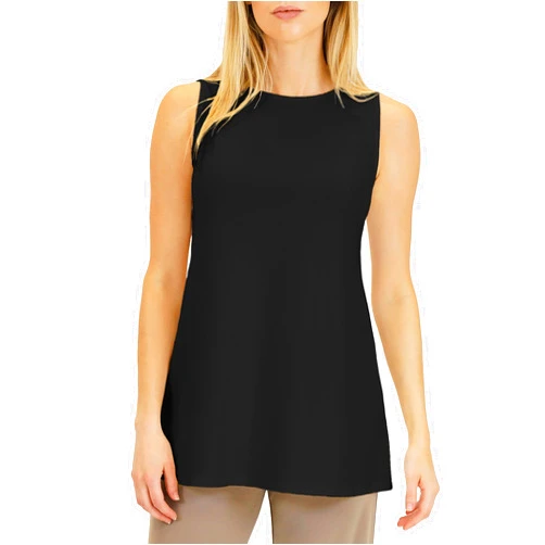 Selousuá Selousuá Women's Knit Sleeveless Tunic Top - Stylish Boat Neck, A-Line Tunics for Women - Figure Flattering Tunic Tank