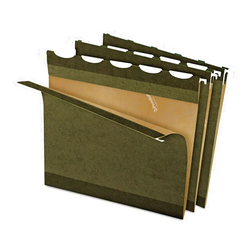 Pendaflex Ready-Tab Reinforced Hanging File Folders, Letter Size, Standard Green, 5 Tab, 25/BX (42590)