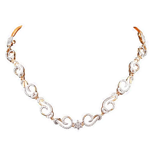Innovarium Rhodium Plated Women Necklace With Brilliant Cut Cubic zirconia. INNK8