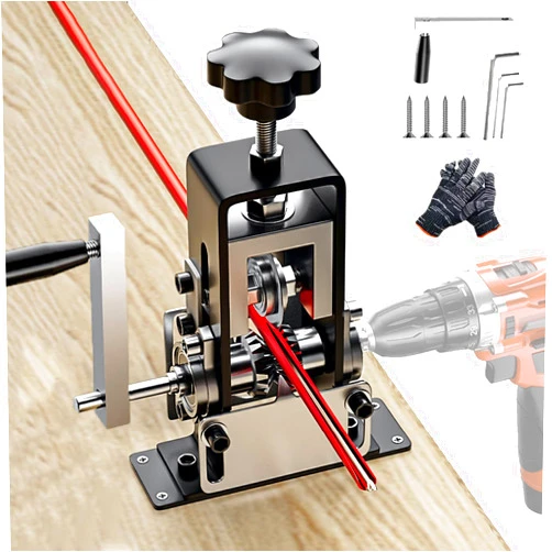Fancemot Drill Wire Stripper, Copper Wire Stripper Machine Strips Wires From 1mm to 21mm, Dual Mode Wire Stripping Tool Hand Operated or Electric Drill