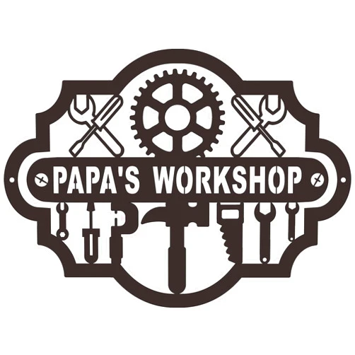 Ecqizer Metal Garage Signs Papas Garage Sign Dad Garage Sign Papa Gifts and Dad's Workshop Sign Vintage for Men Repair Room Decoration Resilient Shop Signs for Men