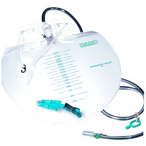 Bard Medical Division Bedside Drainage Bag - Sterile-Capacity: 4000 cc Style: Two-hook Hanger (string) - UOM = Case of 20