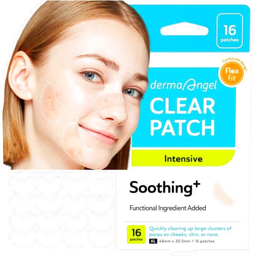 DERMA ANGEL Large Pimple Patches for Nose Chin and Forehead Pores Breakout and Spot Treatment - Acne Patches for Face Hydrocolloid Acne Patches Zit Patches for Face Big Pimple Patches - 16 Patches XL