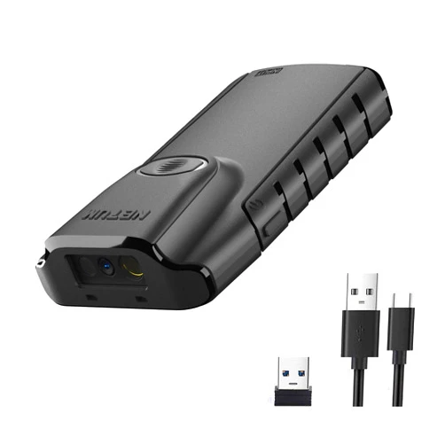 NETUM Bluetooth 2D Barcode Scanner, 3-in-1 Small Portable QR Bar Code Reader Automatic Wireless Gun Scan Back Clip Work with Tablet iOS Android Windows MacOS for Warehouse Inventory POS (2D - E800)