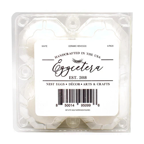 Eggcetera Ceramic Nest Eggs 4-Pack (White)