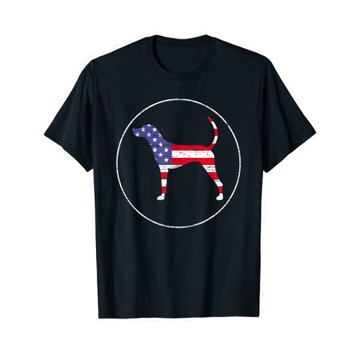 Plott Hound Dog Owner Shirts & Gifts Plott Hound American Flag Patriotic Dog Owner T-Shirt