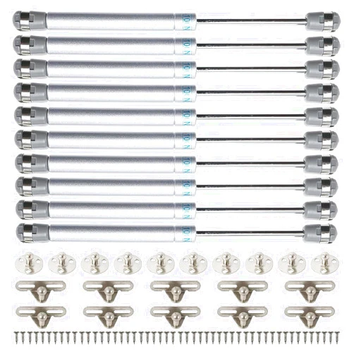 NovelBee 10pcs Gas Springs Strut,100N/22.5lb Lift Support,Cabinet Door Lid Stay Support (Silver)