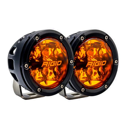 RIGID INDUSTRIES 36123-360 Series 4 Inch Spot with Amber PRO Lens and Back Lighting | Pair