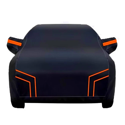 Generic All-Weather car Cover Compatible with Audi R8 2007-2022,Waterproof Full car Cover, Rainproof, Sunproof and Windproof Outdoor car Cover (Black Orange)