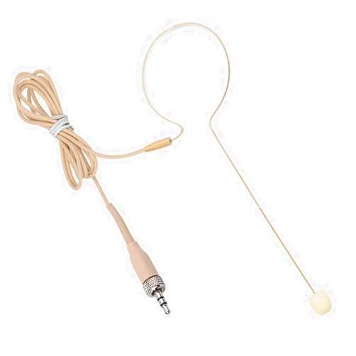 XGWTH Headset Microphone Single Ear Earset Headworn Over Ear Hanging Condenser Omnidirectional Mic Compatible with Sennheiser Wireless System Bodypack Transmitter 1.2m Cable 3.5mm Female Screw Plug