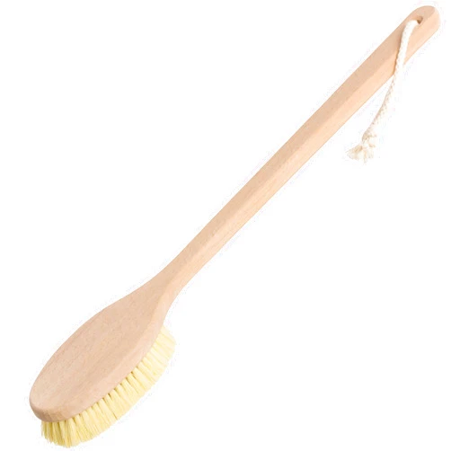 REDECKER Tampico Fiber Bath Brush with Oiled Beechwood Handle, 19-5/8-Inches - Bath Brush Long Handle for Shower - Body Brush with Natural Horse Hair, Made in Germany
