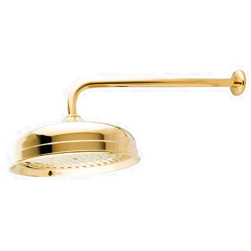 Kingston Brass K225K12 Designer Trimscape Victorian 10-inch Showerhead with 17-inch Rain Drop Shower Arm, Polished Brass