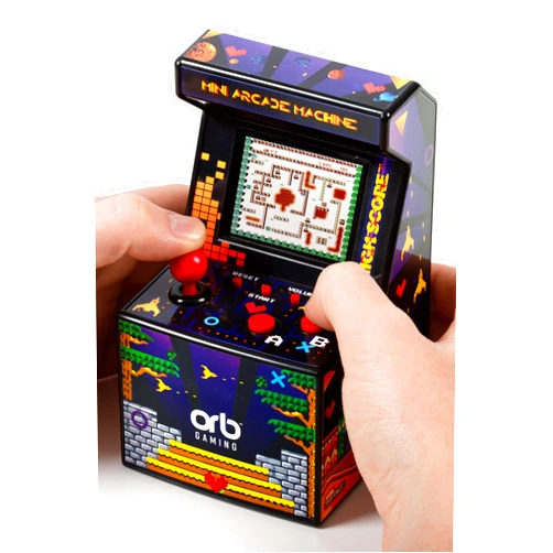 Thumbs Up Orb - Mini Arcade Machine, 300 in-Built Games, 8-Bit Retro Arcade Games, 2.5” Full Colour Screen, 8-Way Joystick, 2 Buttons, Volume Control
