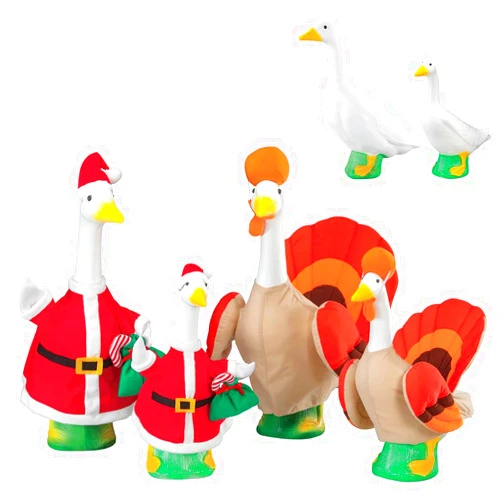 Fox Valley Traders Gaggleville™ Santa and Turkey Goose, Baby and Outfits Bundle