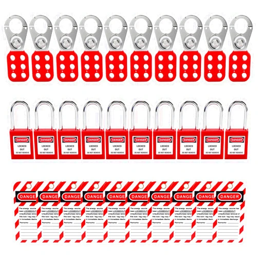 Alamanda Lockout Tagout Locks Kit,10 Loto Locks,10 Lockout Tags,10 Loto Hasps,OSHA Compliant Lock Out Tag Out Safety Padlocks Set,Lockout Hasps and Loto Tag for Electrical Lock Out Tag Out Station