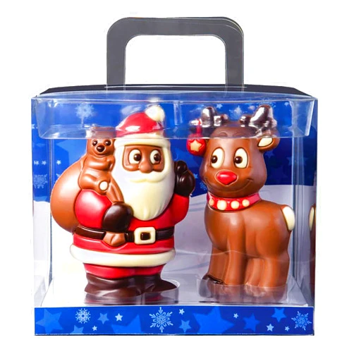 Generic Weibler Confiserie Hollow Chocolate Santa & Reindeer Tote Gift Boxed