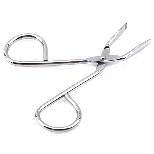 Cauaoa Silver Stainless Steel Eyebrow Tweezers Scissors- Professional Shaped Slant Tip Tweezer Clip Hair Plucker for Hair and Eyebrows Personal Care, Shave and Hair Removal