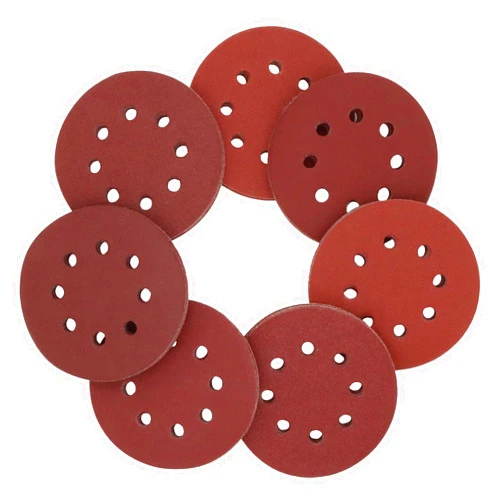 CHEN REFINISH Sanding Disc, 5 Inch 8 Hole Sanding Discs Hook and Loop Sandpaper, 70 PCS Set Includes 60 80 120 240 320 600 800 Grits Round Aluminum Oxide Sand Paper Discs for Random Orbital Sander