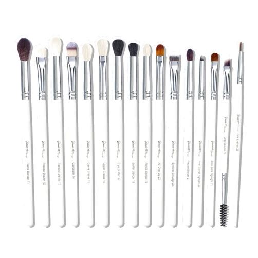 Bueart Design 16Pcs Essentials Pro Grade Makeup Brush Set For Eye Eyeshadow Blending,Brows,Liner, With Natural Hair, Premium Goat and Pony Hair