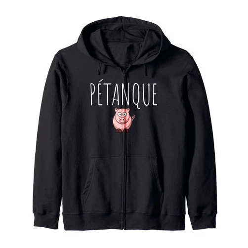 Geschenk für Petanque & Boules Set Zubehör Petanque Balls Competition Boule Pétanque Pig Zip Hoodie