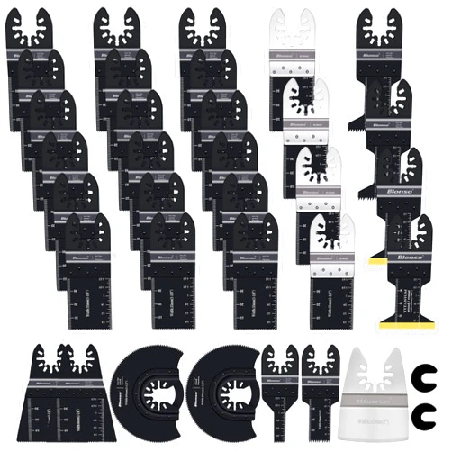Bionso 35 PCS Oscillating Saw Blades, Premium Multitool Kit for Wood Metal Plastics, Tool Blades Fit Dewalt Worx Rockwell Wen Milwaukee Makita Ryobi Bosch Fein Porter Genesis Black