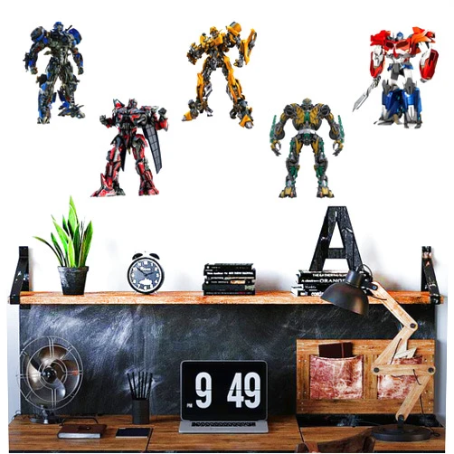 SAYBZ Vinyl Robots Wall Decals for Boys Children Room Removable Peel Stick Decals Self-Adhesive Autobots Wall Stickers Decoration Wall Art Sticker Kids Room Decor