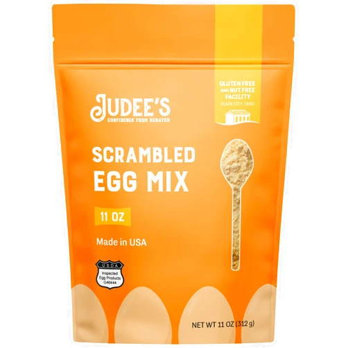 Judee's Gluten Free Judee’s Scrambled Egg Mix 11oz - Pasteurized, 100% Non-GMO,Gluten-Free & Nut-Free - For Baking and Homemade Scrambled Eggs - Made from Real Eggs and Real Dairy - Great for Travel Needs - Made in USA