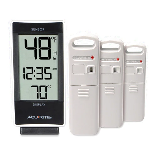 AcuRite 01090M Multi-Sensor Thermometer with 3 Indoor/Outdoor Temperature Sensors
