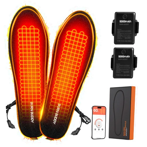 Tiptop Home Heated Insoles, Rechargeable Heated Insoles with Remote Control, APP Electric Heated Shoe Insoles Foot Warmers for Feet,5000mAH Long Heating Time for Men Women Camping Hiking Outdoor Hunting Fishing