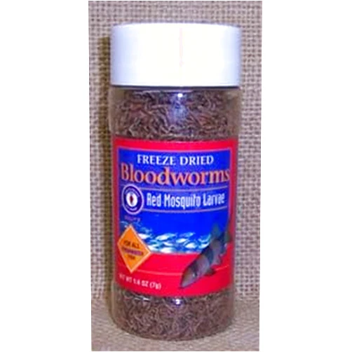 San Francisco Bay Brand Freeze Dried Bloodworms Fish Food, 7 Grams Per Container