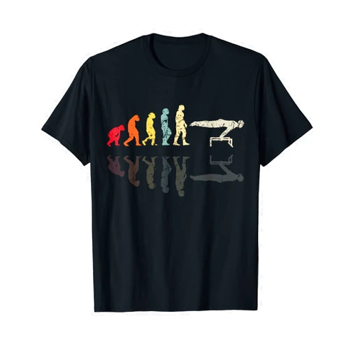 Calisthenics Outfits and Evolution Gymnast Designs Evolution of man Calisthenics Retro Vintage Street Workout T-Shirt