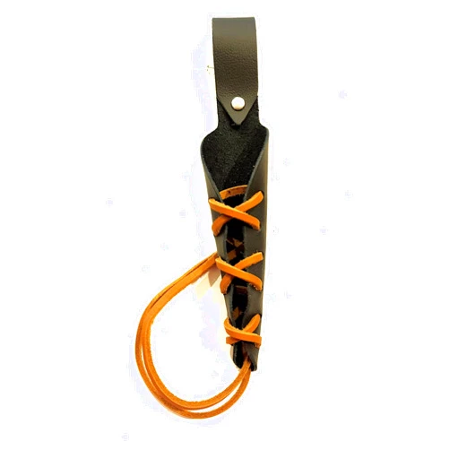 Handmade Bientro LARP Leather Sheath with Leather Lacing and Belt Loop - Made in USA! (Black Leather with Brown Lacing)