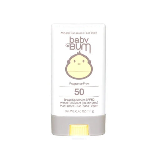 Sun Bum Baby SPF 50 Sunscreen Stick, Mineral Roll-On UVA/UVB Face and Body Protection for Sensitive Skin, Fragrance Free, Travel Size, Unscented, 0.45 Oz