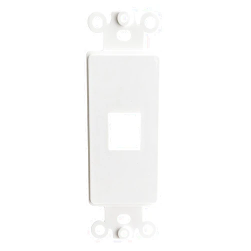 CableWholesale Decora Wall Plate Insert, 1 Hole Keystone Jack, Single Gang, White