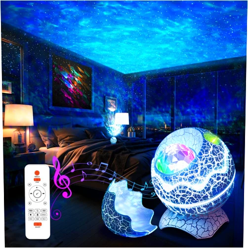 Rossetta Galaxy Projector Night Light, Star Projector with Bluetooth Speaker and White Noise, Light Projector for Bedroom, Kids, Ceiling, Theater, Room Decor