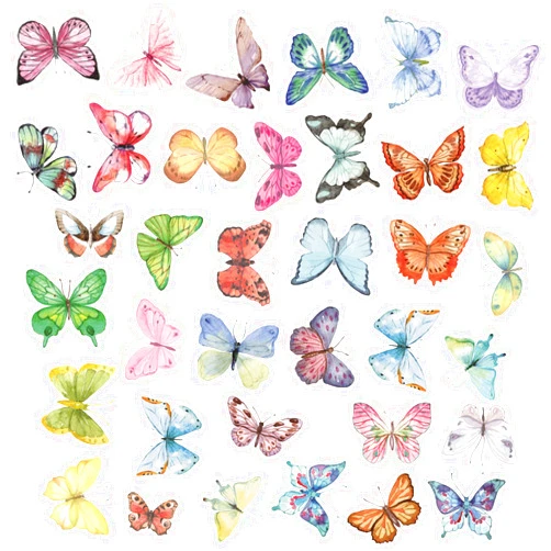 Bremorou 36 Pcs Wall Decals Peel and Stick Butterflies Colorful Butterfly Wall Stickers 3D Butterfly Wall Decor Watercolor DIY Art Decor Crafts for Kids Living Room Bedroom Playroom Background Decorations