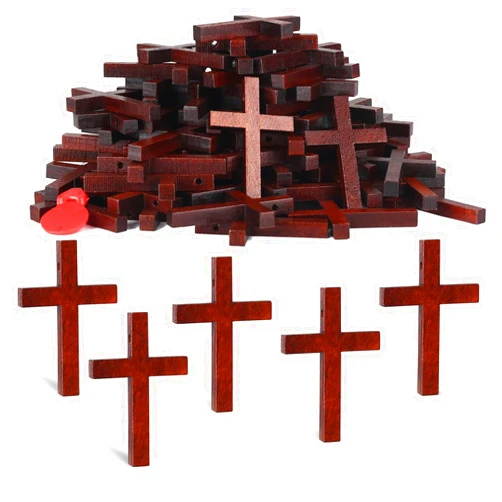 Srefaka 72 Pcs Mini Wooden Crosses - Bulk Pack for Crafts, Easter & Christmas Gifts